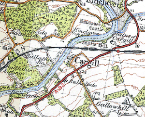 This map of Cargill in Perthshire, Scotland was published in 1887.